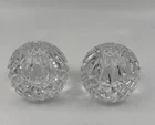 Vintage pair Waterford Crystal Ball Votive Candle Holders Signed