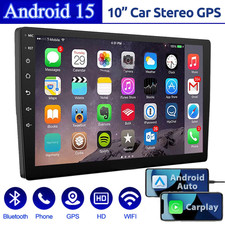 10.1" Android 15 Double 2 Din Car Stereo Radio Carplay GPS FM Wifi Touch Screen
