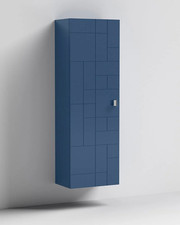 NUOVA unità bagno alta 400 mm sospesa a parete porta singola, blocchi Nuie blu satinato