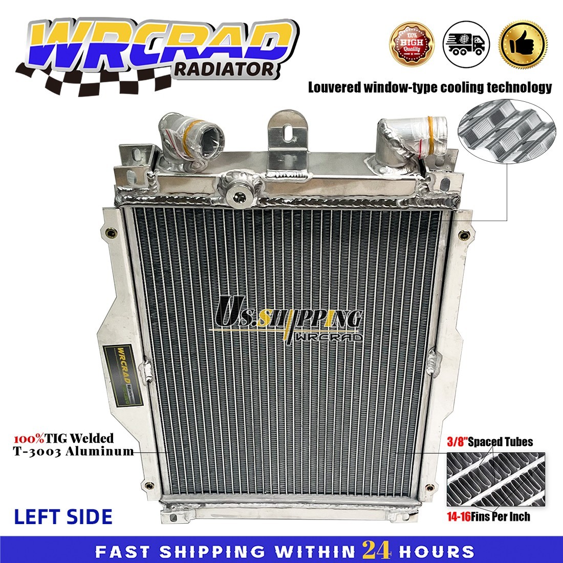 LEFT SIDE Radiator For Ferrari 355 F355 GTS/Spider With Sensor Hole 1994-1999