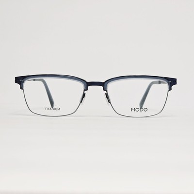 MODO 4522 Men's Ultra-Light Titanium Rectangular Glasses in Blue Crystal | 53mm