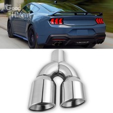 Für Ford Mustang 2,5" Einlass 3,5" Auslass Doppelrohr Auspuffspitzen Endrohr