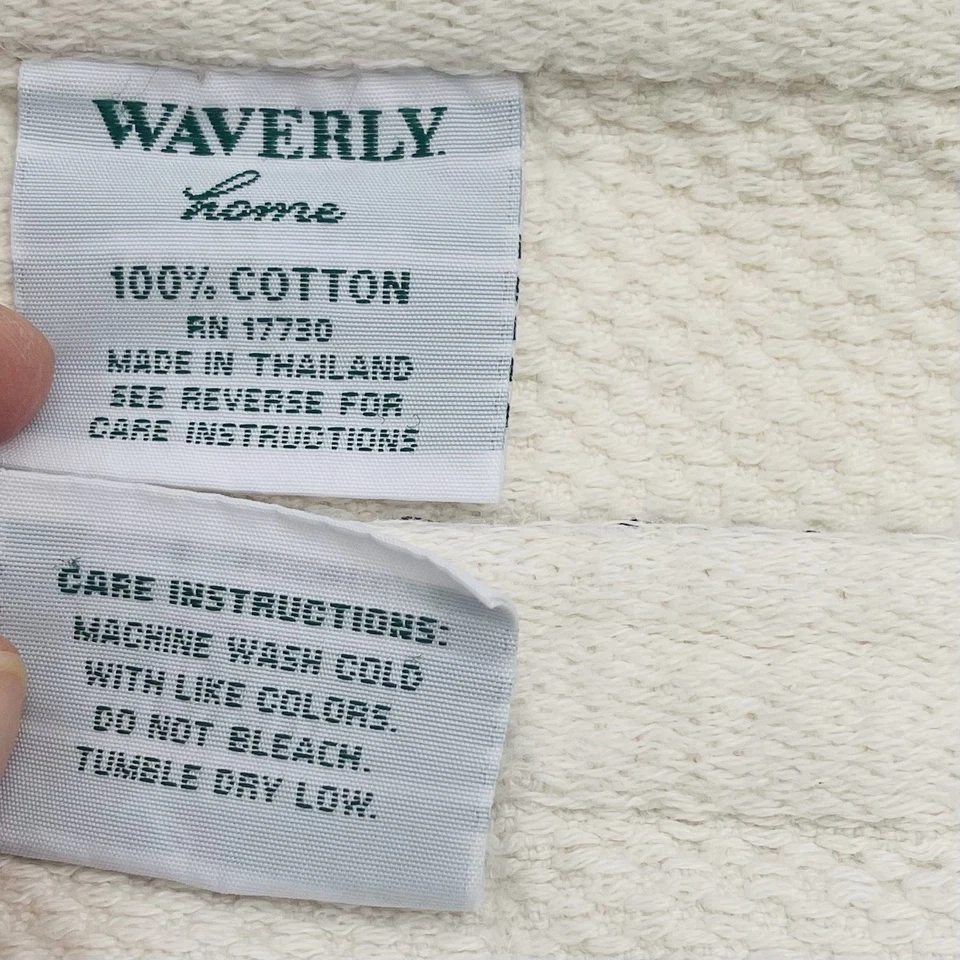 Waverly вышитый черный белый цветочный вручную полотенца комплект бабушка коттедж Core - Изображение 4 из 4