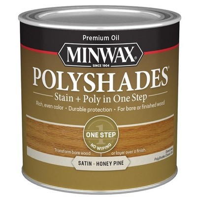 Minwax 213104444 Waterbased Polyurethane Stain, Satin, Liquid, Honey Pine, 0.5 p