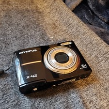 Olympus X-42 12.0MP 5x Zoom Compact Digital Camera Black Tested  Working