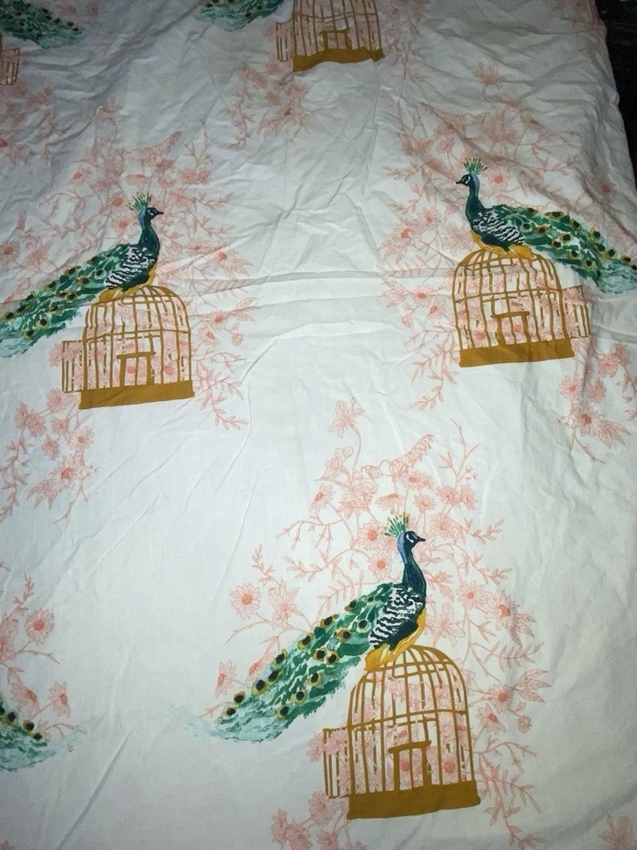 Opalhouse Peacock Duvet Cover Set W/ One Pillow Sham White Indo Bedding XL Twin  - Image 3 of 4