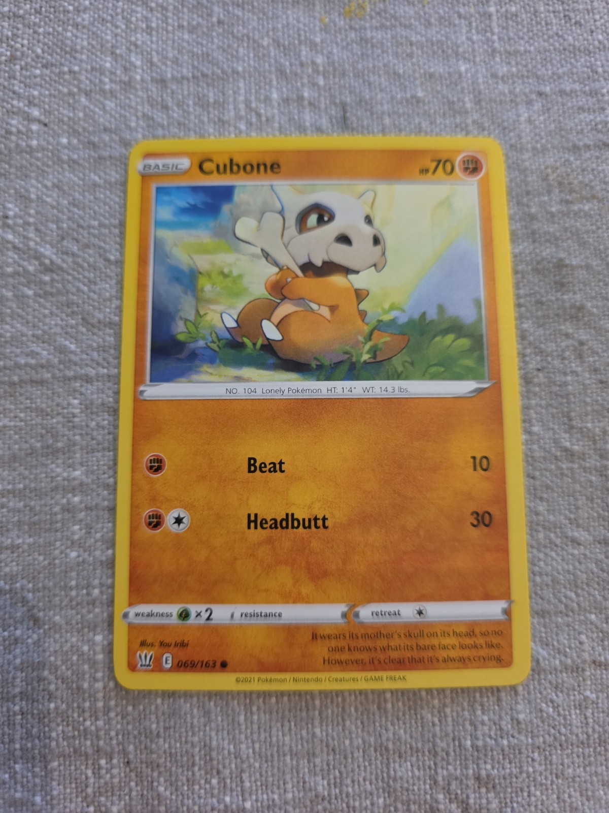 Cubone (69/163) - 2021 Pokemon