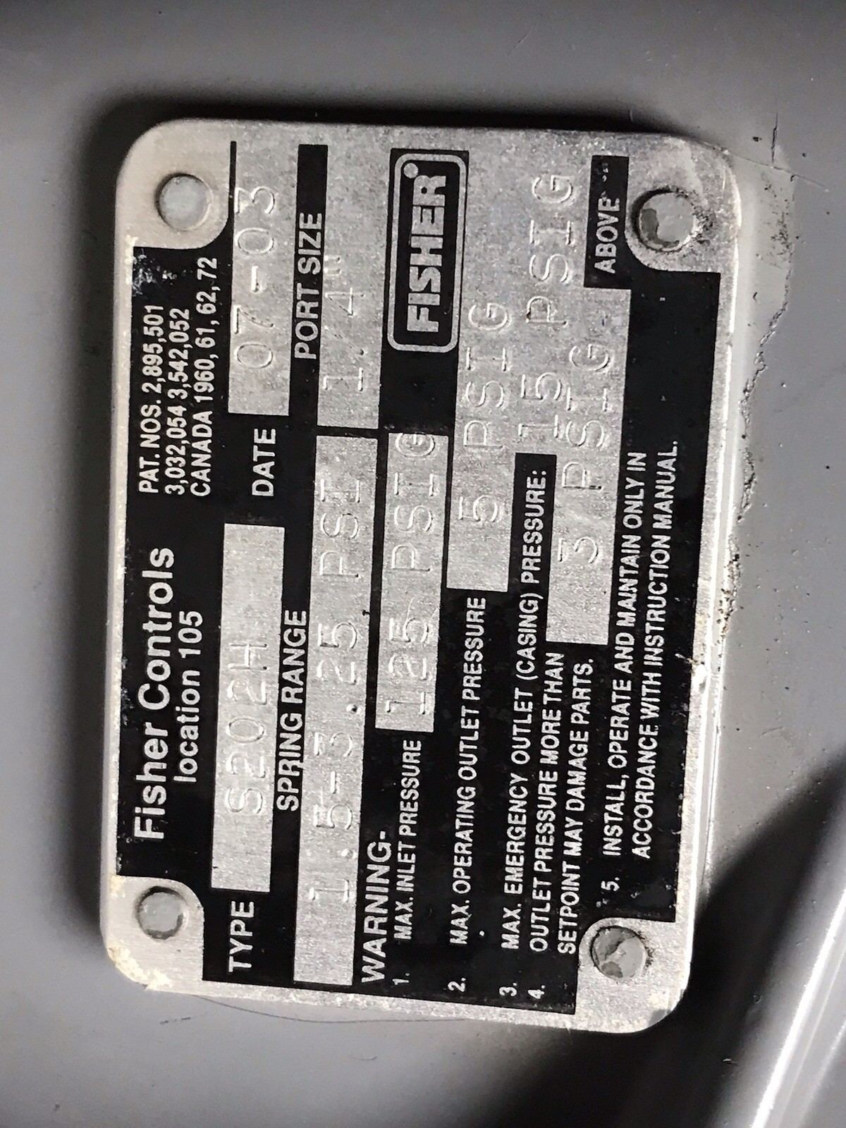 Fisher Controls S202H Gas Pressure Regulator 1.5–3.25 PSI Flanged Rebuilt-HVAC