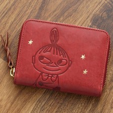 Moomin Little My Real Leather Zip Around Bi-Fold Wallet Red Japan