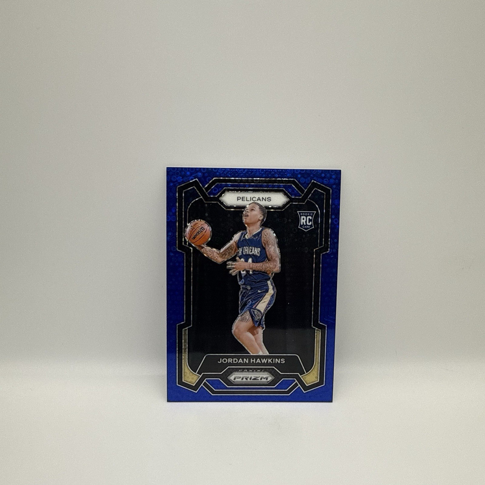 2023-24 Prizm Blue Disco #130 Jordan Hawkins /150