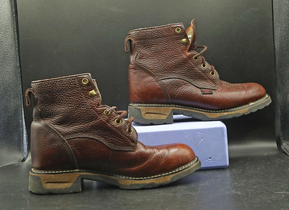 Tony Lama TW953Y 棕色青少年系带皮靴,青少年尺码 2.5 — 第 3/4 张图片