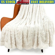 Ultra Soft Double Sided Plush Faux Fur Throw Blanket Cozy Warm Couch Sofa New
