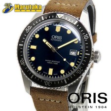 Oris Divers 65 01 733 7720 4055-075 Automatic Blue Dial Men's Watch Leather Belt 2