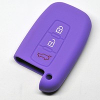 Auto SchlüSsel Silikon Schutz HüLle Lila FüR Hyundai / KIA 3 Tasten Smartkey