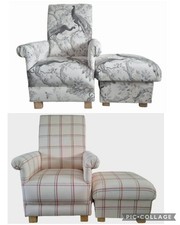 Adult Armchairs & Footstools in Laura Ashley Fabric Accent Chairs Pouffe Nursery