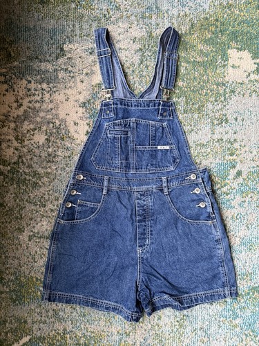 Vintage 90s RVT classic denim jean short overalls, size medium