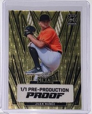 2024 Leaf Metal Baseball Juan Nunez Super Prismatic Gold Proof 1/1