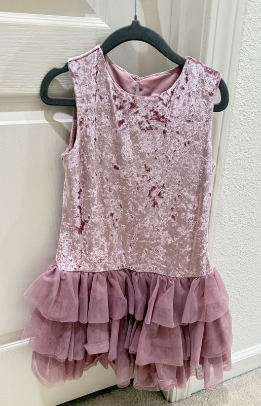 BCBGirls Dusty Pink Crushed Velvet Party Dress Size 6