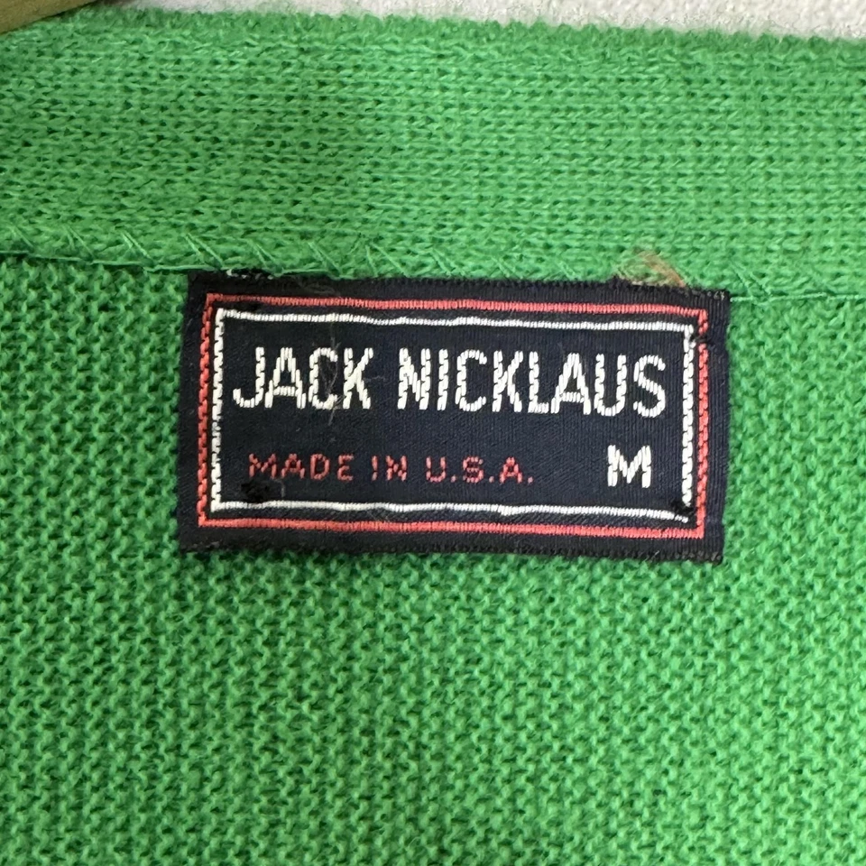Suéter Vintage Jack Nicklaus Para Hombres Cárdigan Botón Mediano Oso de Golf EE. UU. Años 80 Foto 3 de 4