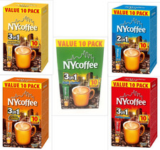 Ny Coffee 3 In 1 White, Irish, Vanilla, Salted Caramel With Sugar 10 Sachets