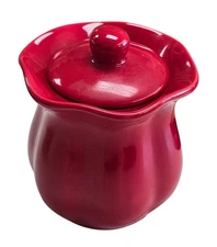 Red Decorative Ceramic Jar With Lid