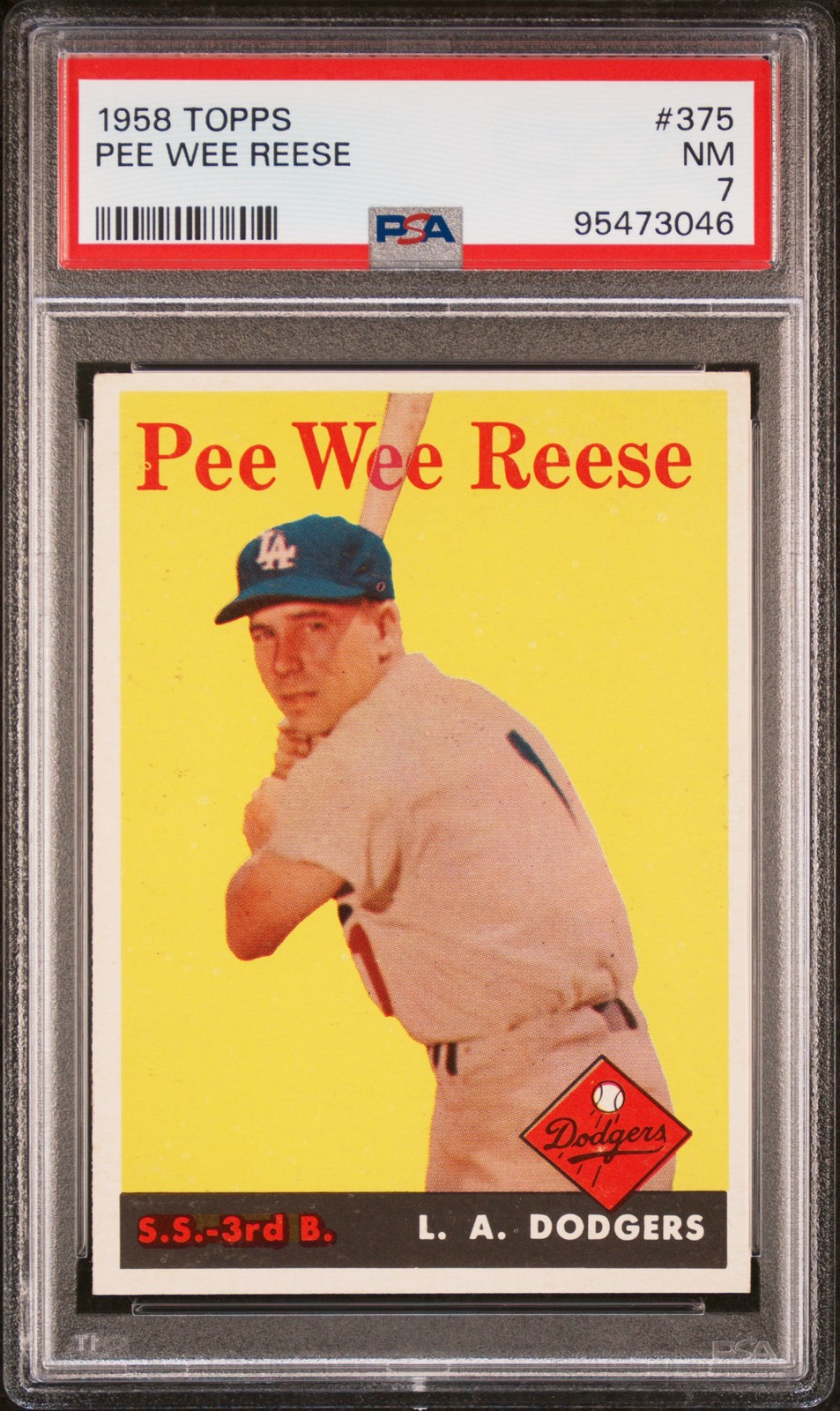 1958 TOPPS #375 PEE WEE REESE PSA 7