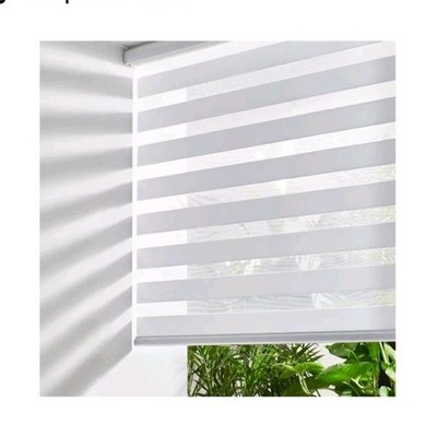 Persilux Cordless Dual Layer Zebra Blinds Light Filtering beige 34.5x64 in