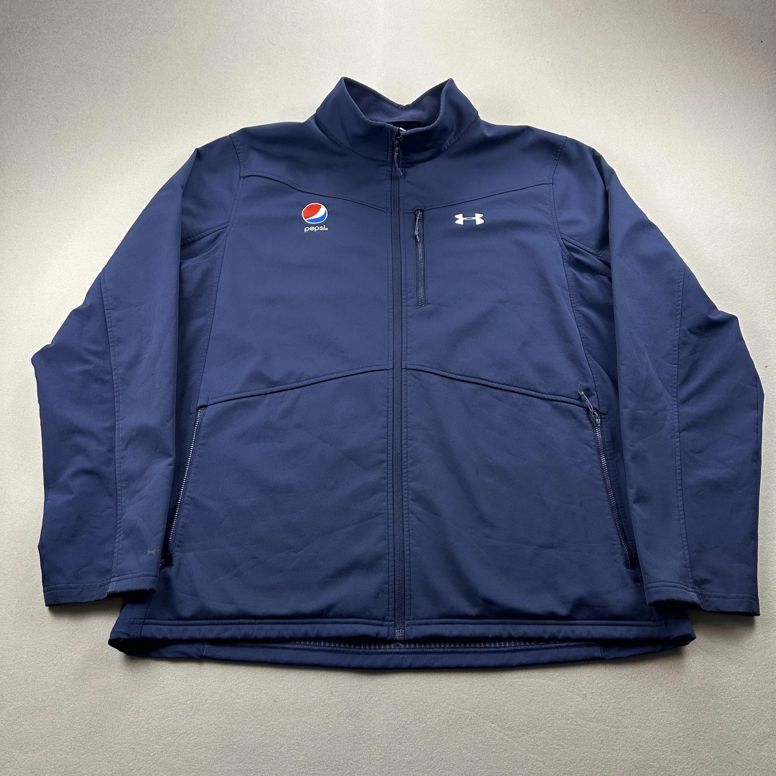 Pepsi Jacket Mens XXL Blue Softshell Under Armour Storm Coldgear Infrared Zip