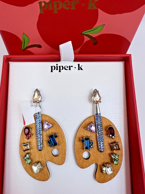 Colorful Artist Paint Palette Earrings Dangle Drop Jewelry Back To School Art