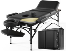 Professional Massage Table 3 Fold Premium Memory Foam 1100LBS Black
