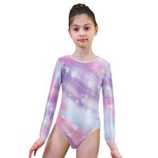 Gymnastics Leotards for Girls Long Sleeved Sleeveless Colorful Sparkle for Kids