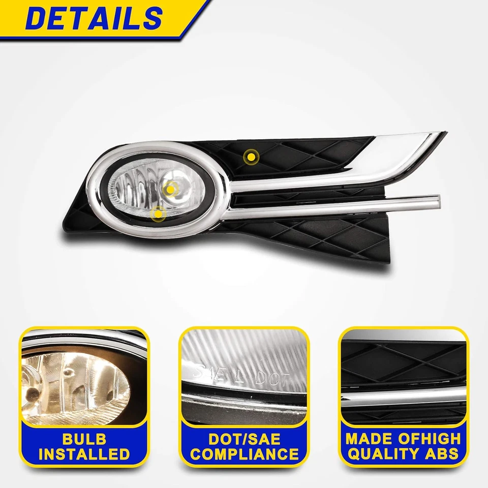 Clear Lens Fog Light Bumper Lamps w/Switch+Harness+Bezel For 14-17 Honda Odyssey Foto 4 de 4