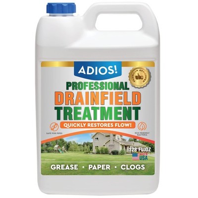 Adios! Enzyme Drain Field Cleaner and Treatment for Gallon (128 Ounce), Clear 