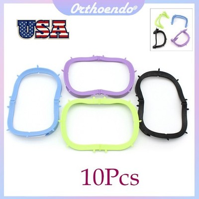 10 Pcs Dental Collapsible Rubber Dam Barrier Bracket Oral Barrier Plastic Frame