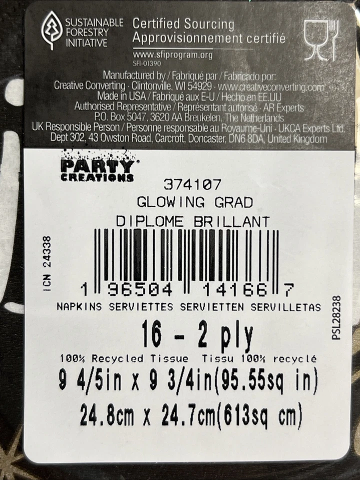 ¡Lo hiciste! Servilletas para fiesta de graduación - 7 paquetes (16 unidades cada uno) - 9 4/5 pulgadas x 9 3/4 pulgadas Foto 4 de 4