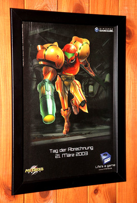 Metroid Prime Nintendo GameCube Vintage Promo Werbeblatt Poster / Ad Page Framed