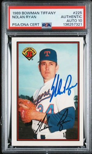 1989 Bowman Tiffany Nolan Ryan Signed Baseball Card PSA/DNA 10 Certified Auto