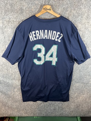 Seattle Mariners Felix Hernandez Performance Short Sleeve Jersey Shirt Men’s 2XL - Picture 9 of 9
