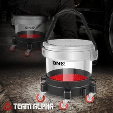 5 Gallon Transparent Car Washing Cleaning Rolling Bucket Dolly System w/ 5 Wheel