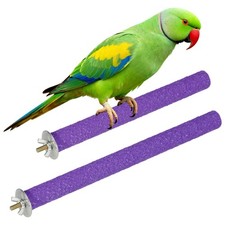 Bird Cage Perch, Parrot Grinding Claw Sticks, 8/10 Inch, Wooden, Purple, 2Pcs 