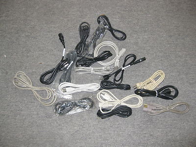 Lot of 10 Assorted 3 Prong Power Cords Computer, Printer, TV, Etc.