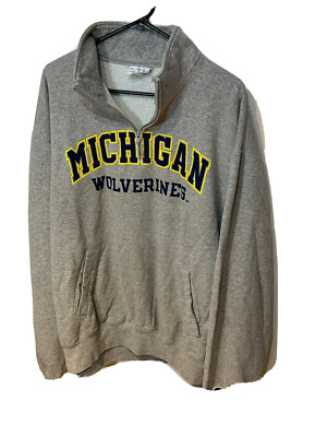 Vintage Michigan Wolverines 1/4 Zip Mock Neck Champion Sweatshirt