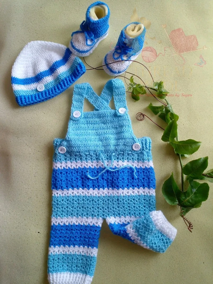 Newborn 0-3 Month Baby Boy Girl Dress crochet romper Jumpsuit Outfit Set  shoes