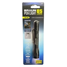 Braun Flashlight Pen Pocket LED Water Resistant 85 Lumen Bright - NEW