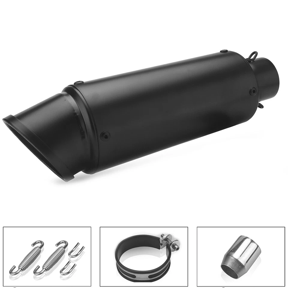 Slip-on 38mm-51mm 2" Universal Moto Silenciador Tubo Puntas Traseras Negro Foto 4 de 4