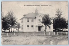Woodburn Oregon OR Postcard View Of St. Benedictine School Campus 1913 Antique