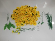 bag of 100 individual plastic artificial yellow apricot flower hoa mai