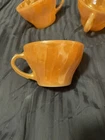 Peach Luster Swirl Fire King Demitasse Tea Cup VINTAGE Anchor Hocking
