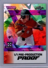 Trent Caraway 2024 Leaf Vivid Baseball 1/1 Pre Production Proof