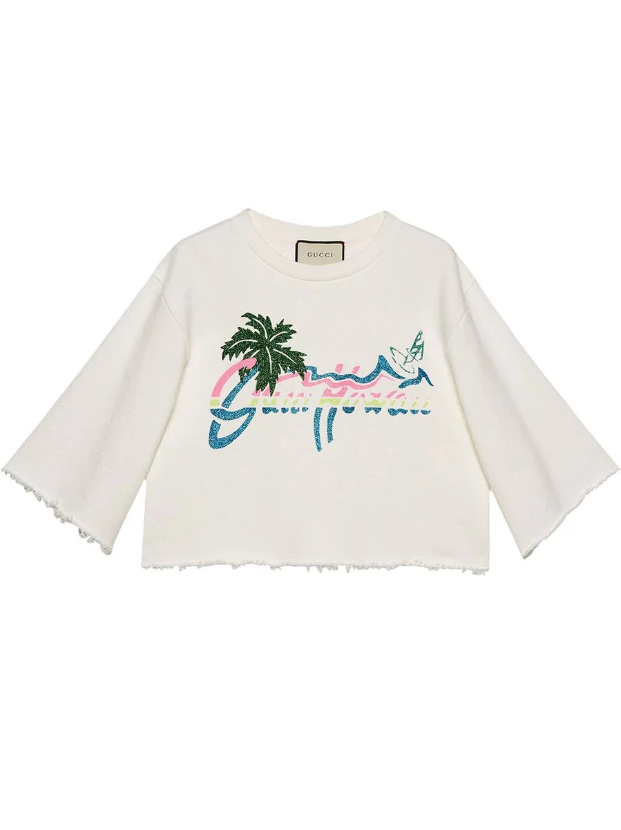 Brand New Gucci Hawaii Cropped T Shirt White Size S eBay